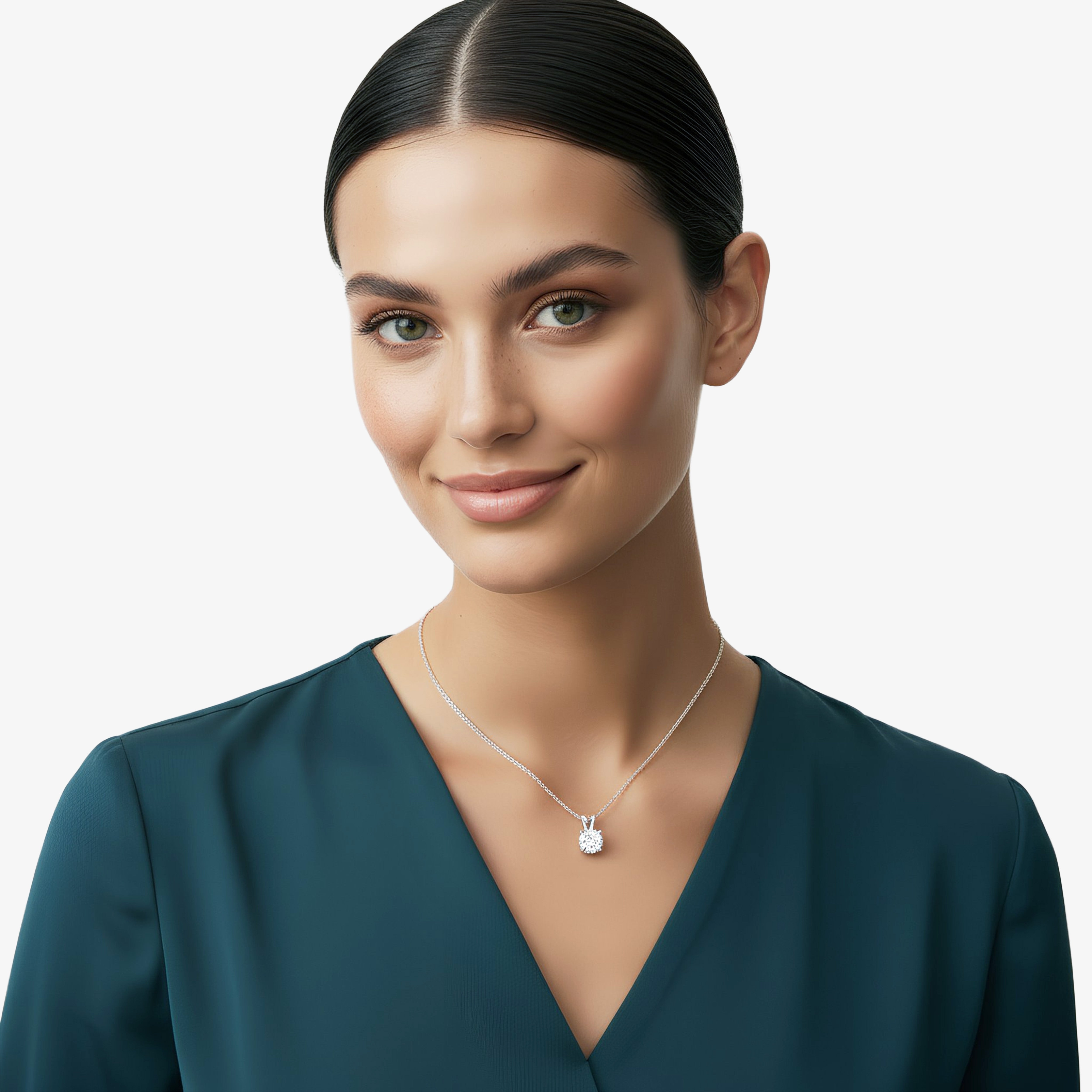 Wedding jewelry moissanite pendant in sterling silver