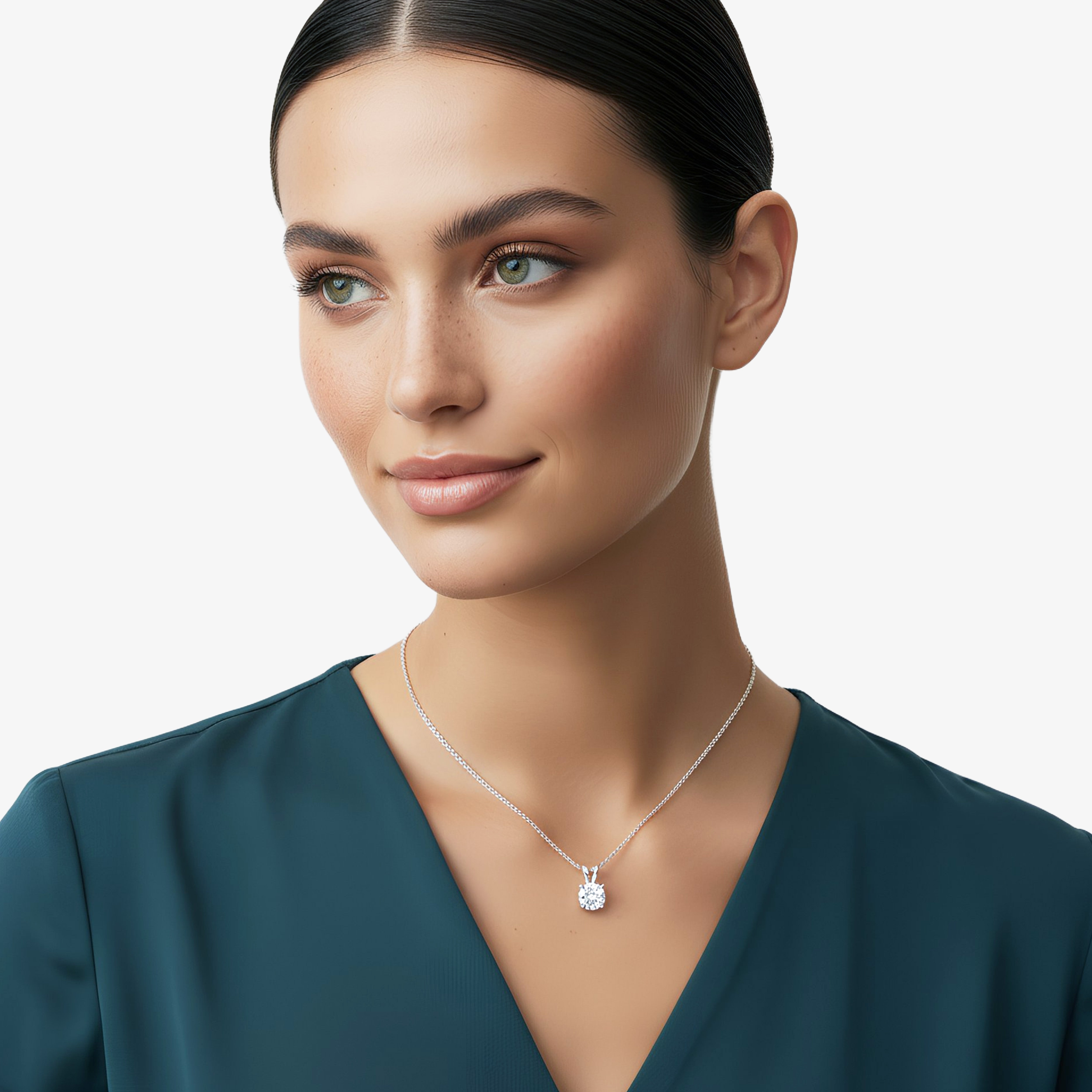 Wedding jewelry moissanite pendant in sterling silver