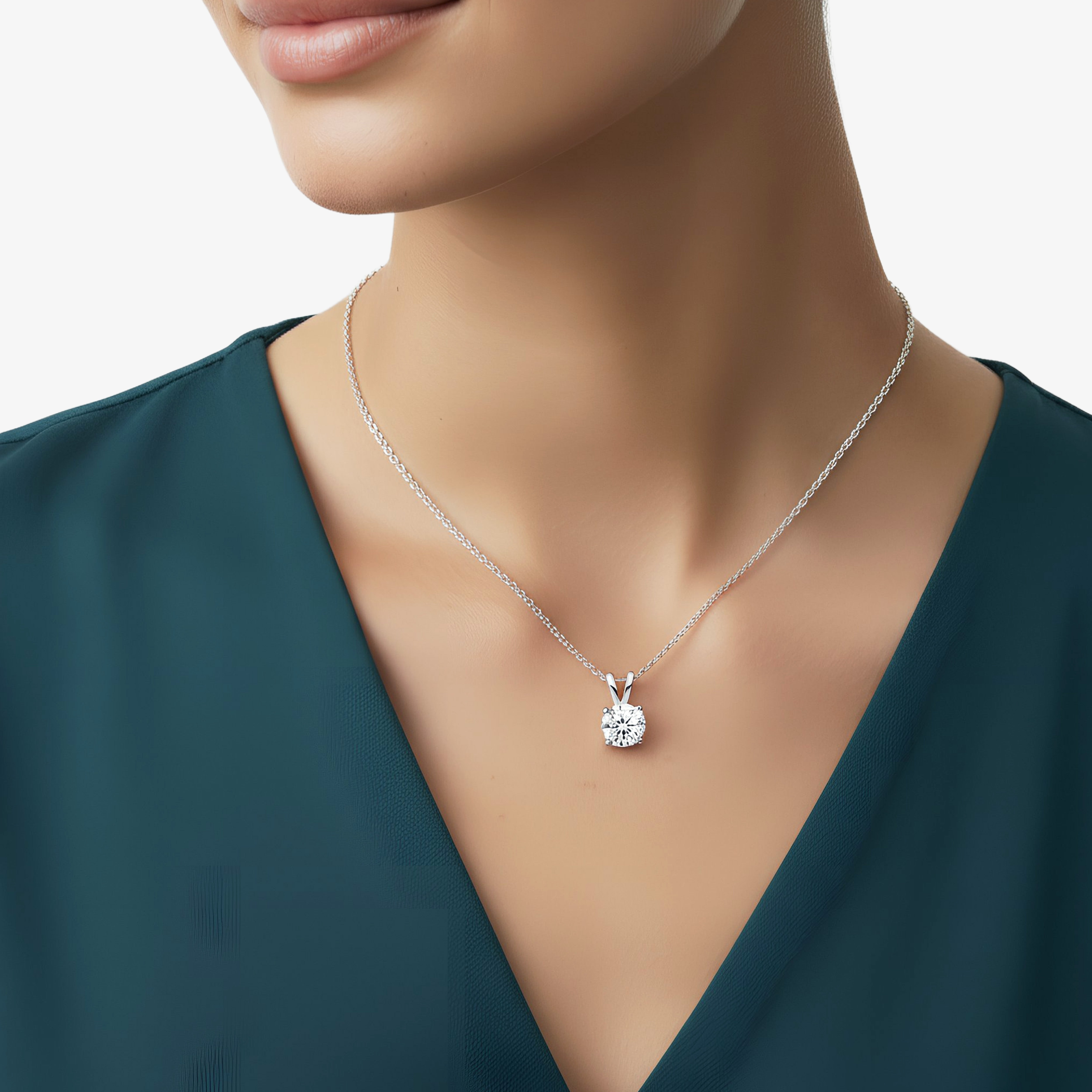 Wedding jewelry moissanite pendant in sterling silver