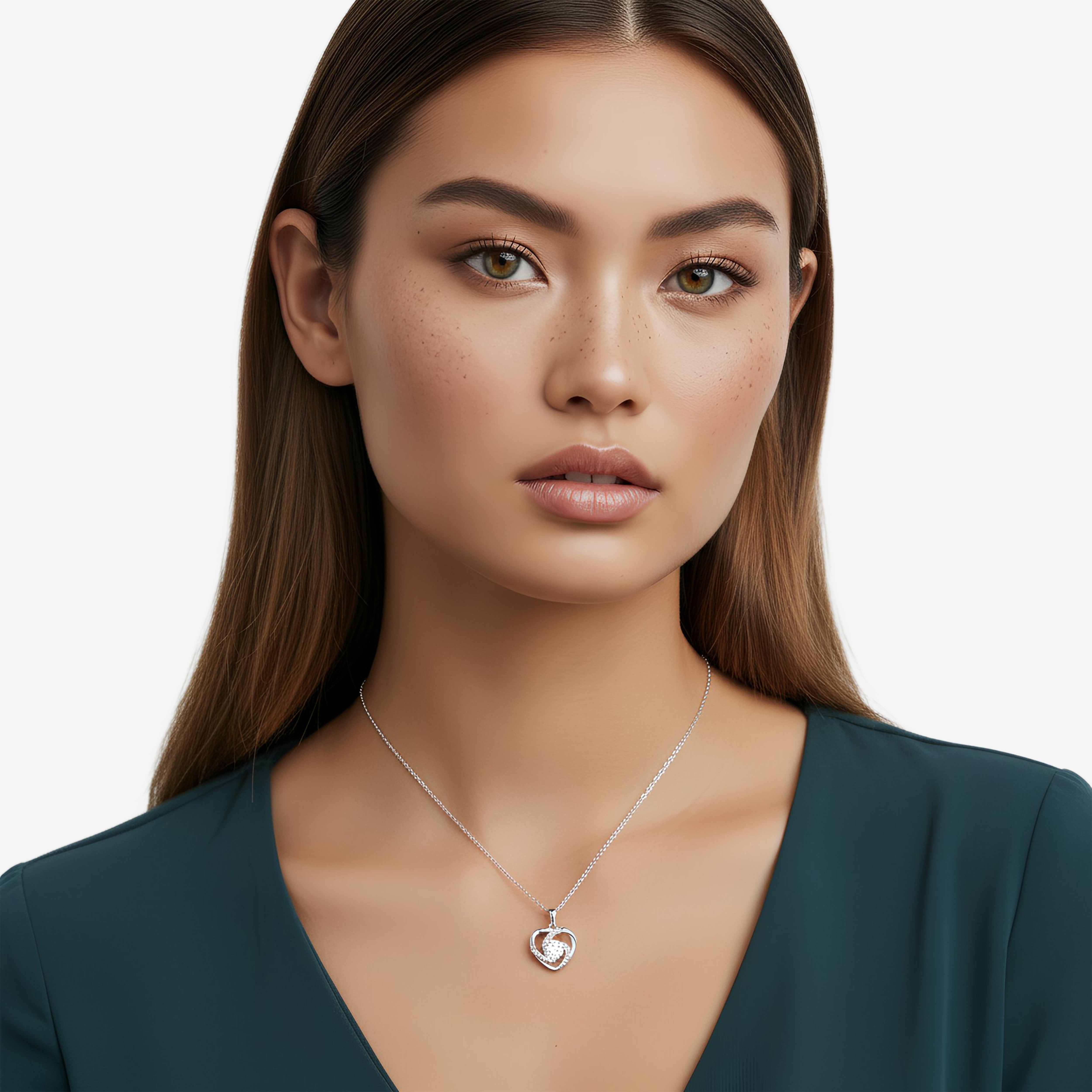 Heart pendant necklace: Eternally sparkling design