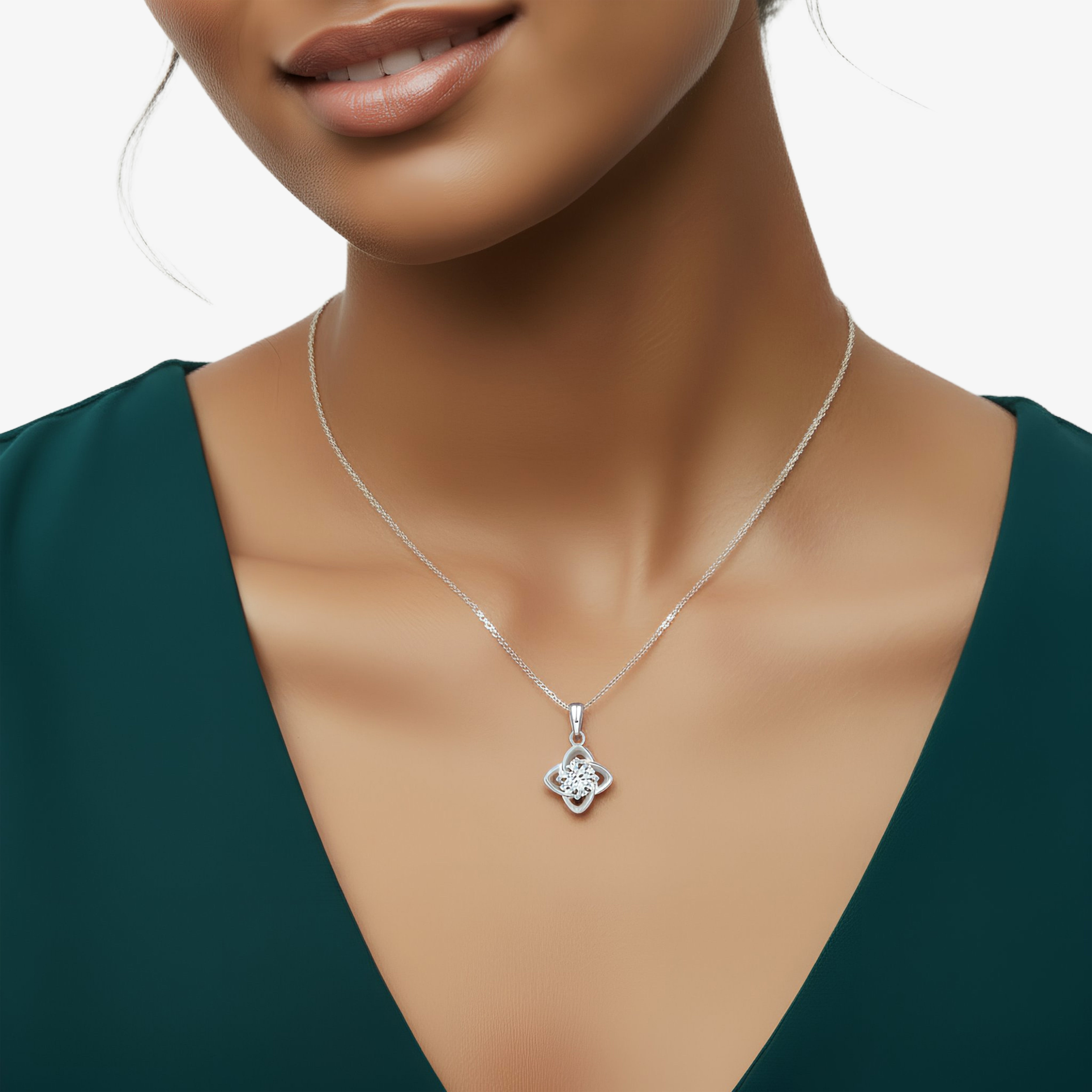 Silver 925 pendant - Classic cloverleaf necklace