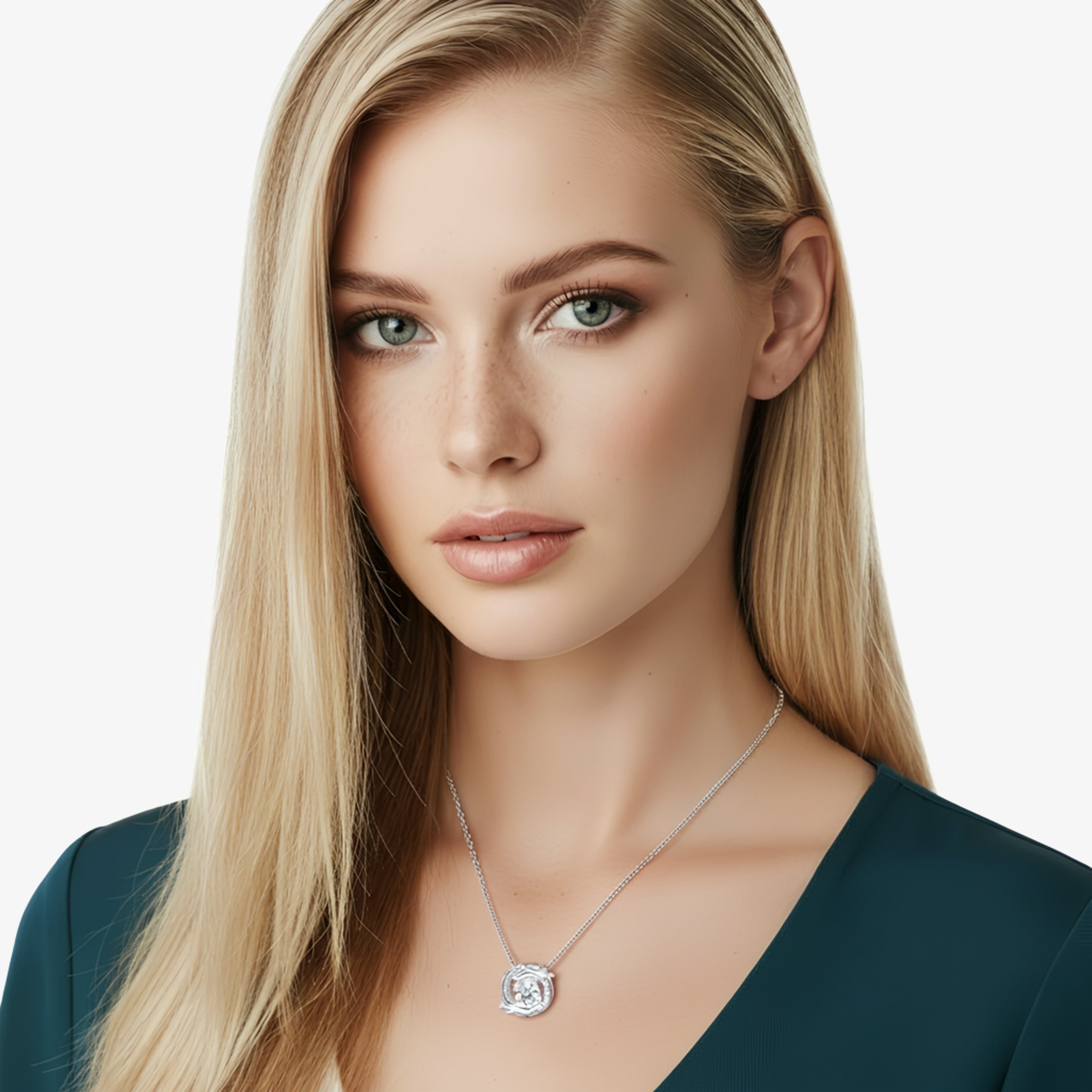 925 silver moissanite pendant necklace "Beating Heart"