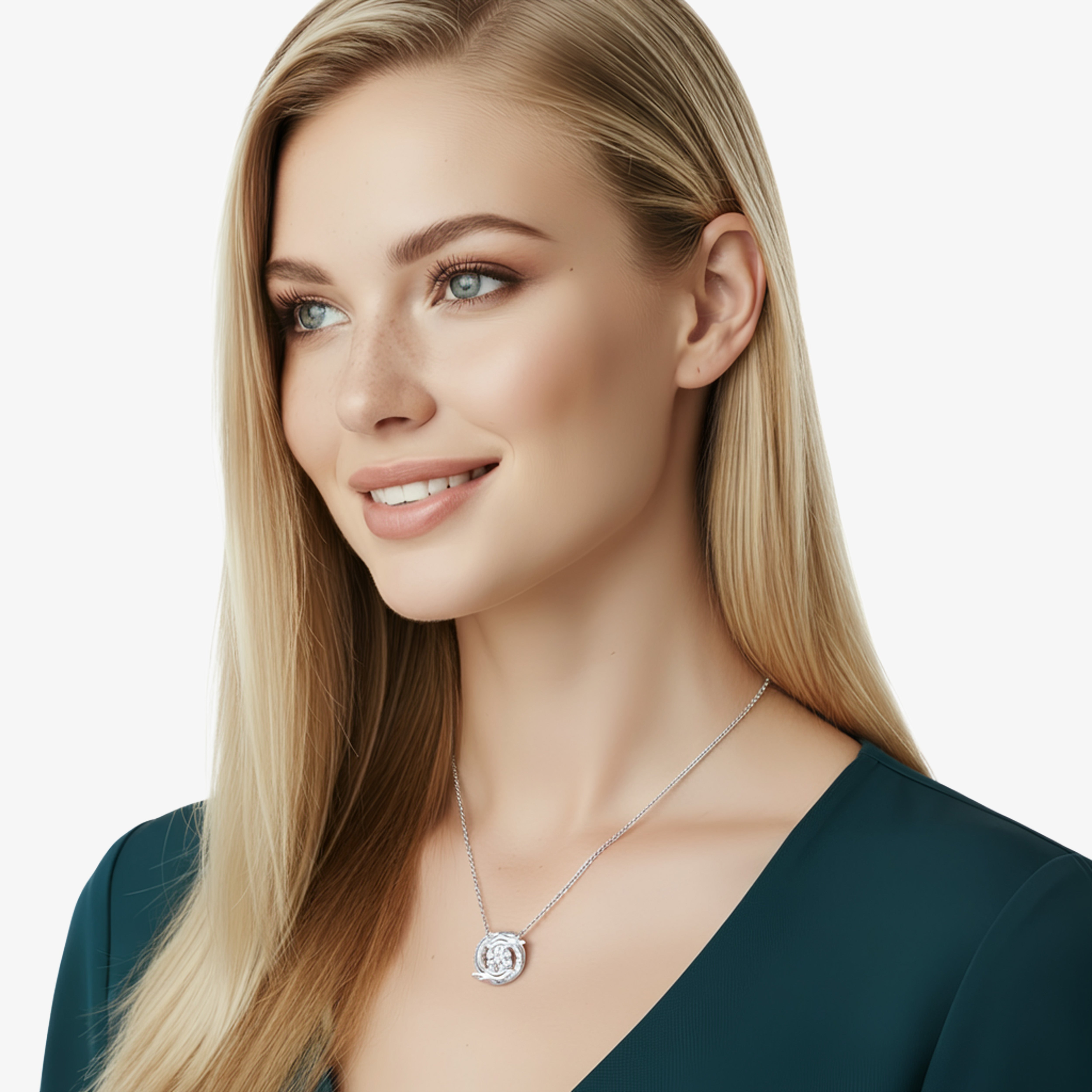 925 silver moissanite pendant necklace "Beating Heart"