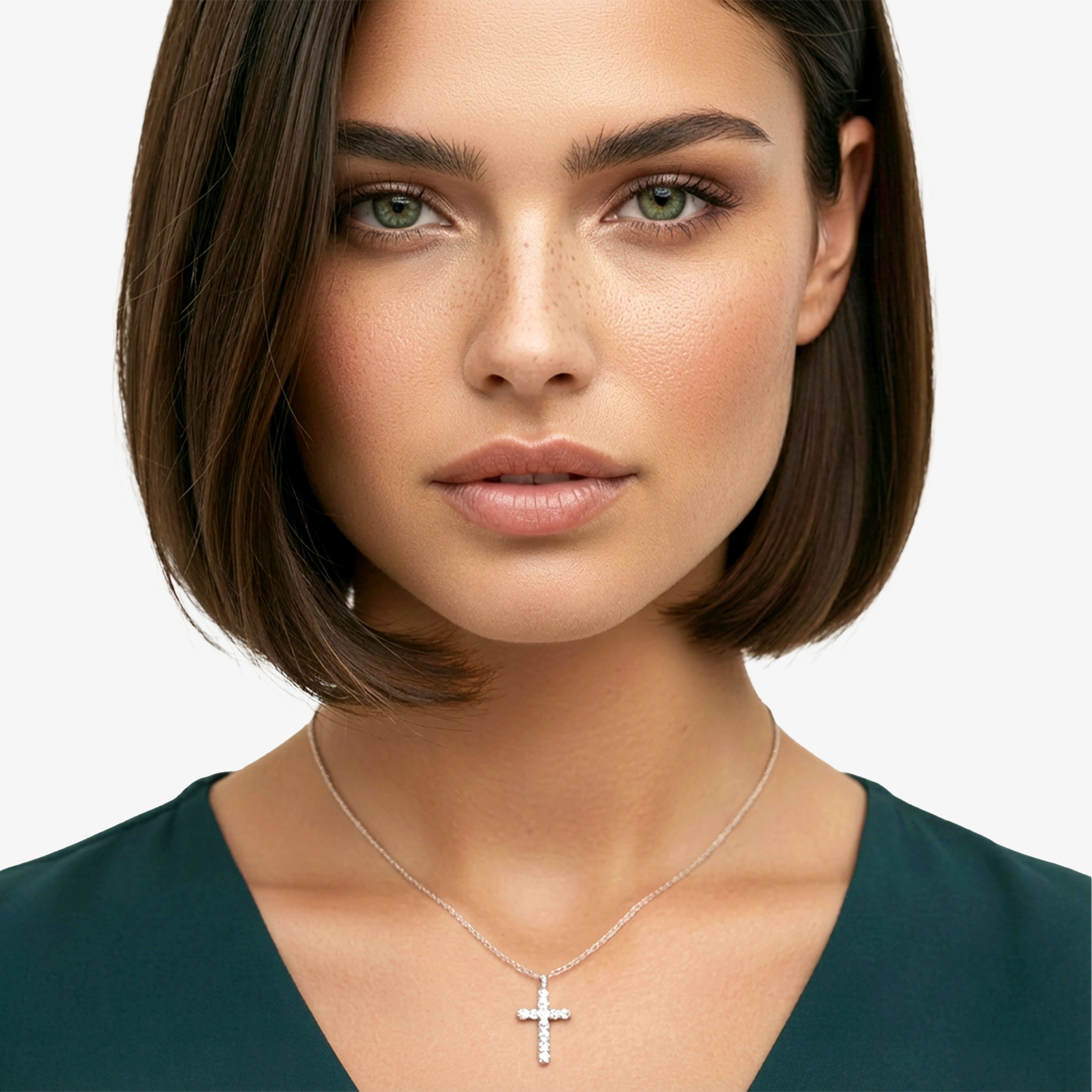 925 silver cross pendant with moissanite