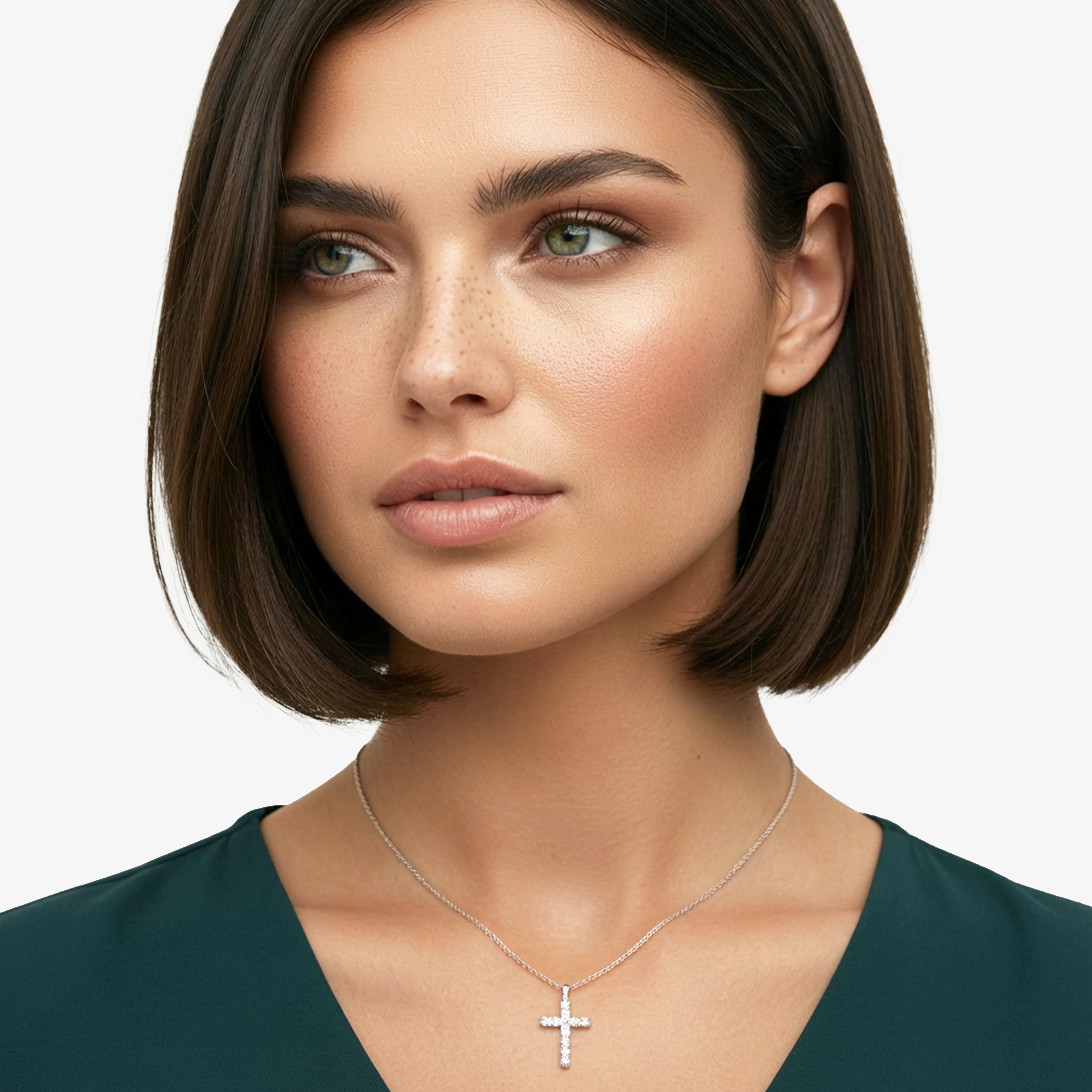 925 silver cross pendant with moissanite