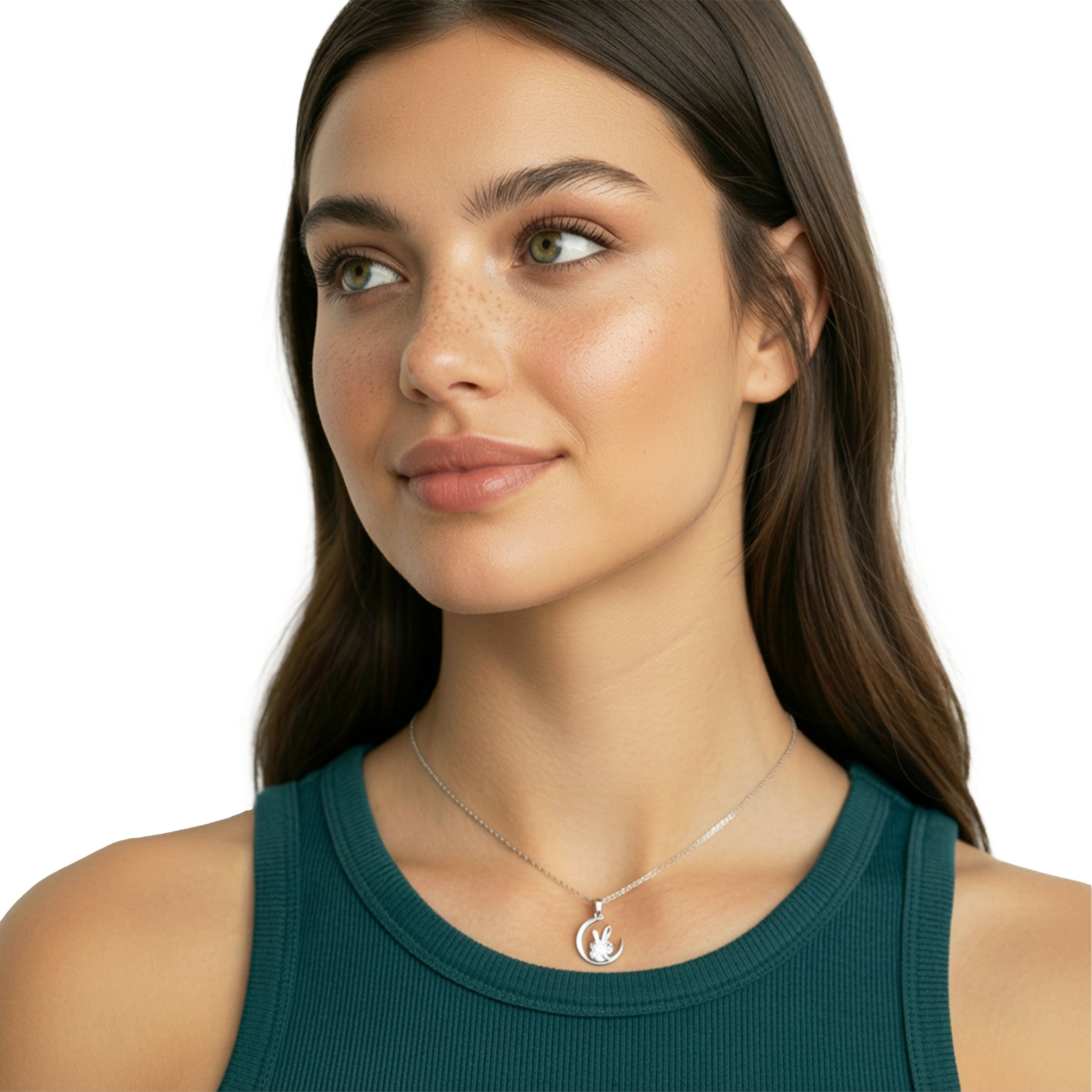 "Cute Rabbit" moissanite necklace
