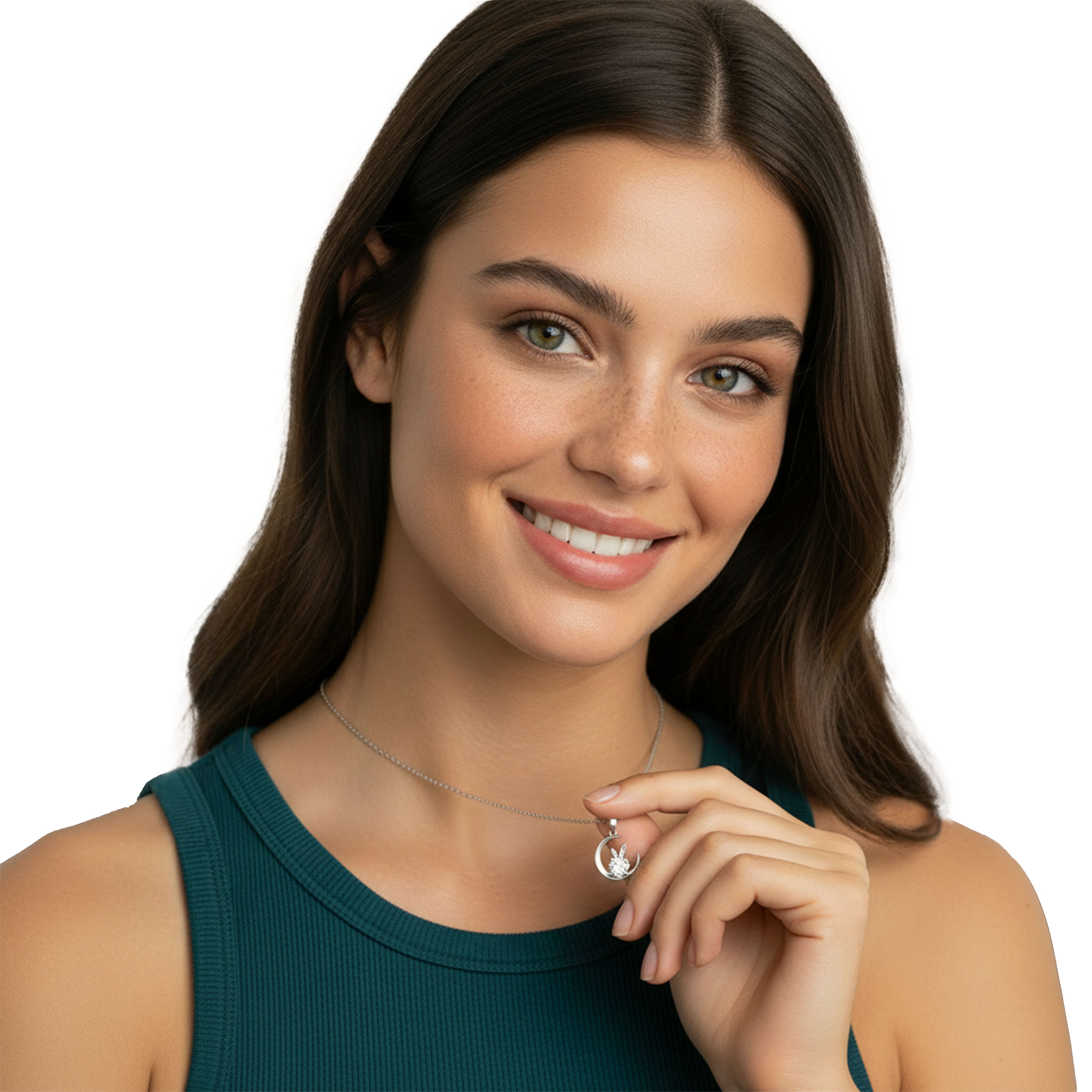 "Cute Rabbit" moissanite necklace