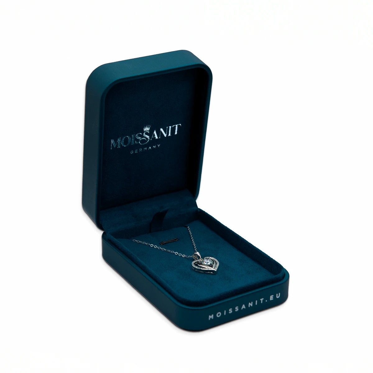 Moissanite heart necklace "Sparkling Heart" in sterling silver