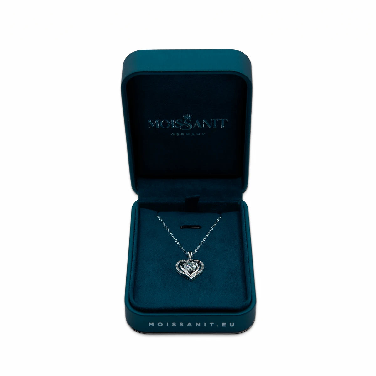 Moissanite heart necklace "Sparkling Heart" in sterling silver