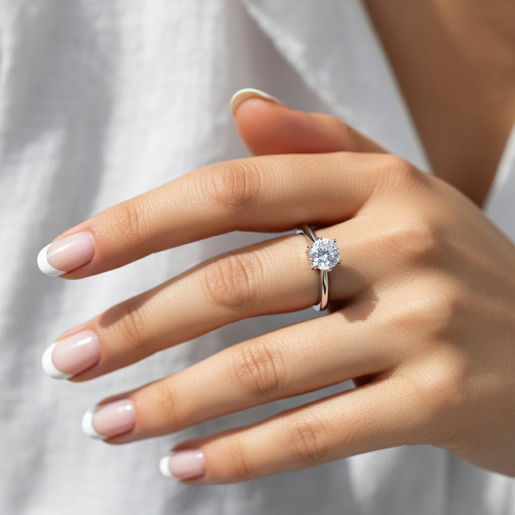 Eternal Love Moissanite Engagement & Wedding Ring – 1ct, 925 Sterling Silver, Timeless Elegance