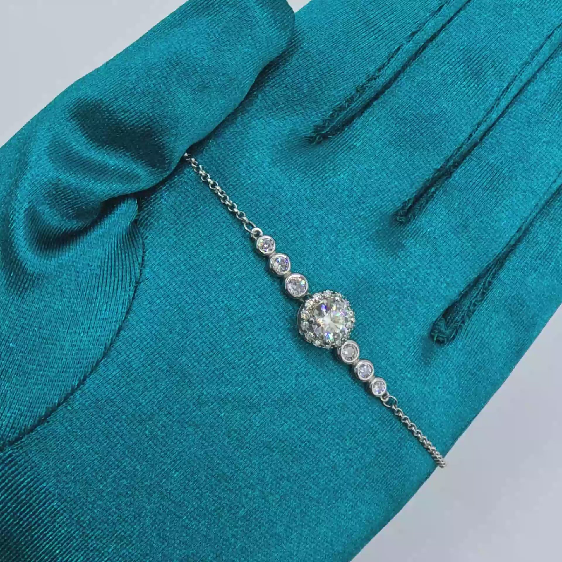 Starlight romantic bracelet in 925 silver with moissanite